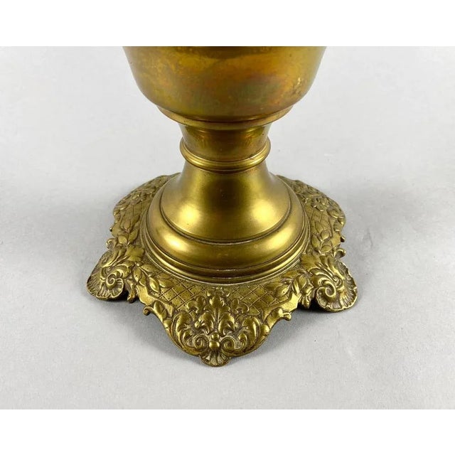 Metal Vintage Oil Table Lamp in Brass from Lempereur & Bernard, Belgium For Sale - Image 7 of 10