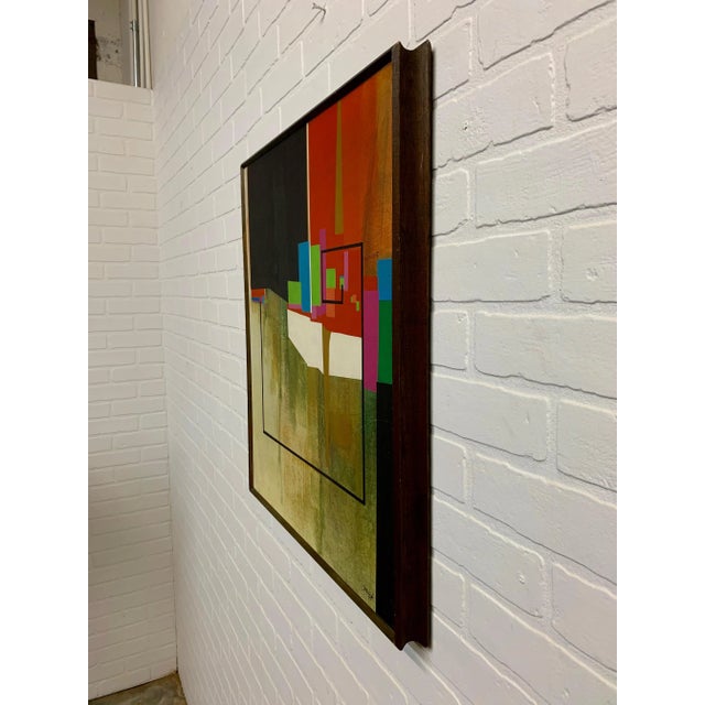 Modernist Geometric Painting, 1971 For Sale - Image 9 of 13