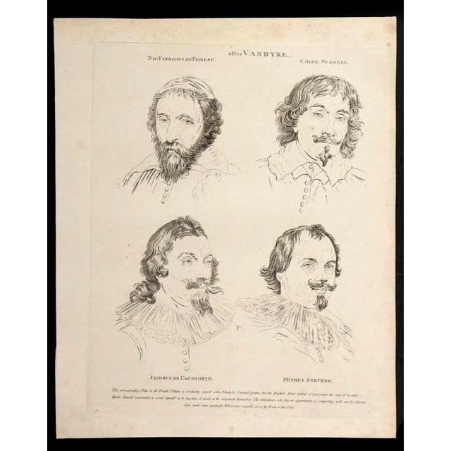 The portraits after Vandyke is an original etching artwork realized by Thomas Holloway for Johann Caspar Lavater's "Essays...
