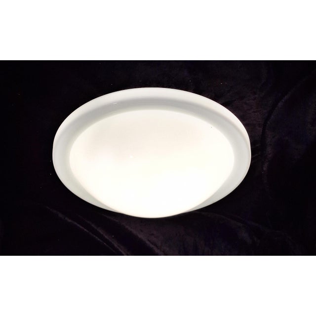 Vintage German Ceiling Lamp with Opaque White Glass Shade by Putzler, 2000s For Sale - Image 6 of 8