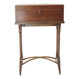 Antique Early 19th Centuryamerican Federal Lap Desk on Stand For Sale