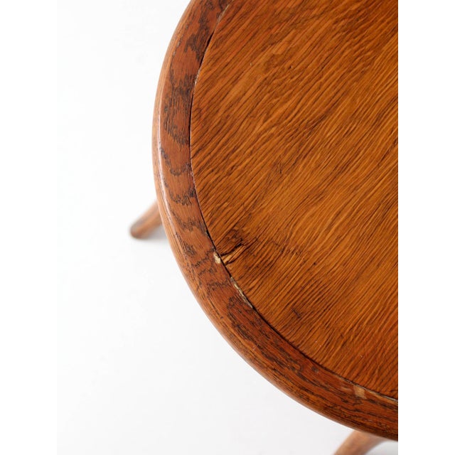 Antique Arts & Crafts Oak Side Chair For Sale - Image 9 of 17