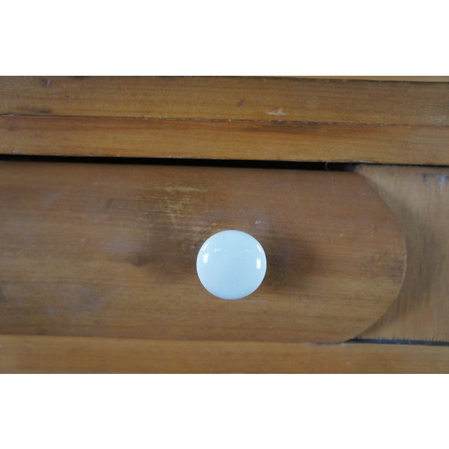 Wood Antique Victorian American Empire Style Oak Buffet Server Sideboard Bar Back For Sale - Image 7 of 12