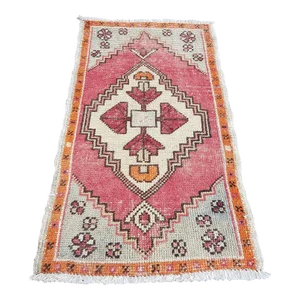 1950s Neutral Orange Wool Rug