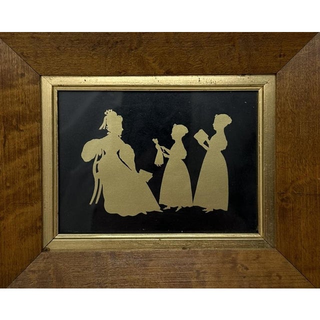 Early 20th Century Antique Pair English Family Silhouettes Birdseye Maple Frames Irish Interest For Sale - Image 5 of 12