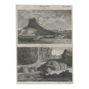 Antique Coastal Basalt Engraving
