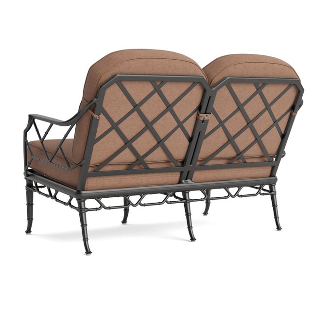 Not Yet Made - Made To Order Brown Jordan Calcutta Loveseat, Textured Pewter frame with Fusion Clay fabric For Sale - Image 5 of 11