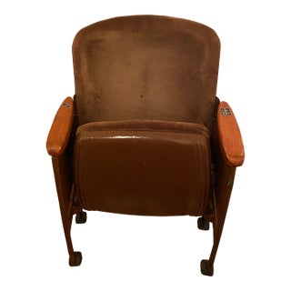 Original Broadway Theater Chair – Martin Beck Theatre (1924) Cast Iron & Wood Seating System – Architectural Salvage Artifact For Sale