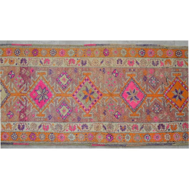 1960s Vintage Runner Rug Hand Knotted Kurdish Tribal Extra Long Runner 2′11″ × 17′3″ For Sale - Image 9 of 11