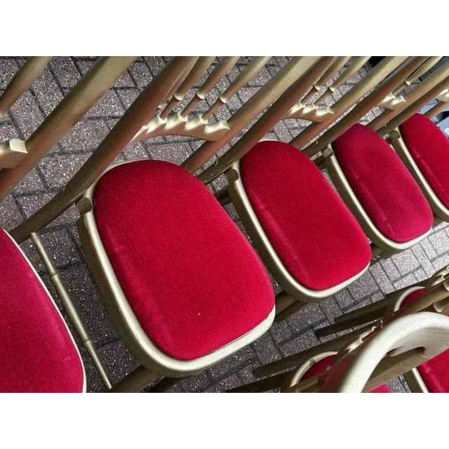 Louis Style Upholstered Gilt Wood Dining Chairs, Set of 12 For Sale - Image 9 of 13