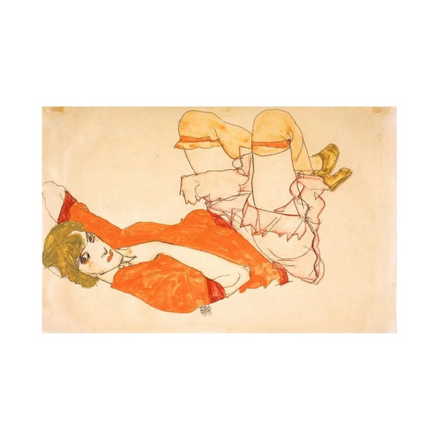 Artist: Egon Schiele Country: Austria Title: Wally in red blouse Medium: Offset – 22 Paper: Heavy paper 16 x 12 inch...