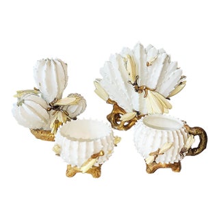 Late 19th Century Moore Bros Porcelain Cactutus Flower Vases, Set of 4 For Sale