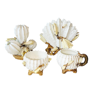 Late 19th Century Moore Bros Porcelain Cactutus Flower Vases, Set of 4