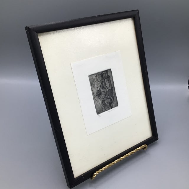 Copper Framed Abstract Copper Plate Etching 4/6 by Gunther For Sale - Image 8 of 12