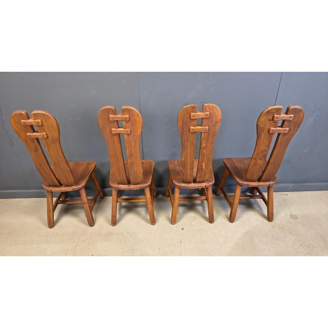 Wood Vintage Dining Chairs from Depuydt, Belgium, 1960s, Set of 4 For Sale - Image 7 of 14