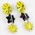 2000 - 2009 Kenzo Black, Blue and Yellow Acrylic Floral Dangle Earrings For Sale - Image 5 of 7