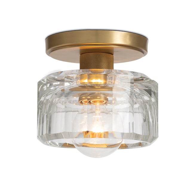Glass Regina Andrew Bijoux Crystal Flush Mount, Natural Brass For Sale - Image 7 of 7