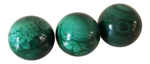 Malachite Carved & Polished Spherical Stones - Set of 3