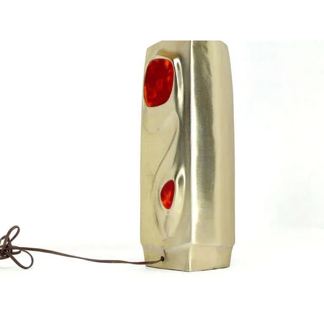 Vintage Mid-Century Modern Cast Metal Base Table Lamp For Sale - Image 6 of 11