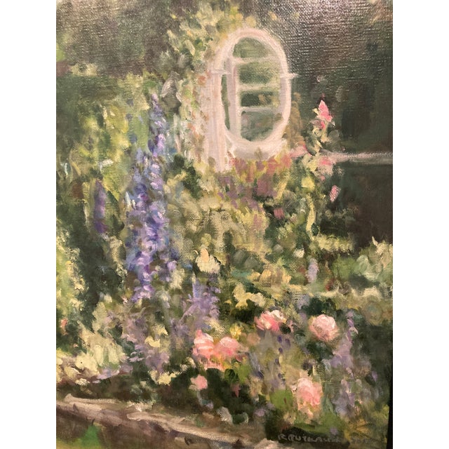 Wood Nantucket Garden Painting - Framed For Sale - Image 7 of 7