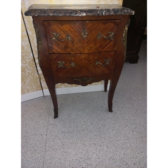 Wood Oak and Marble Cabinet For Sale - Image 7 of 7