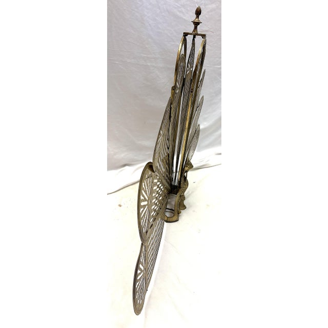 Metal Vintage 1950's Art Deco Peacock Fireplace Screen For Sale - Image 7 of 18