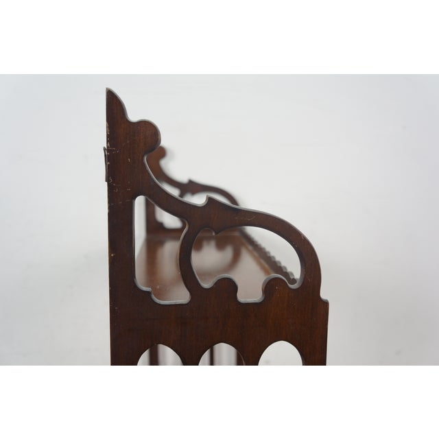Chinese Chippendale Mahogany Fretwork Hanging Trinket Curio Display Shelf 24" For Sale - Image 15 of 16