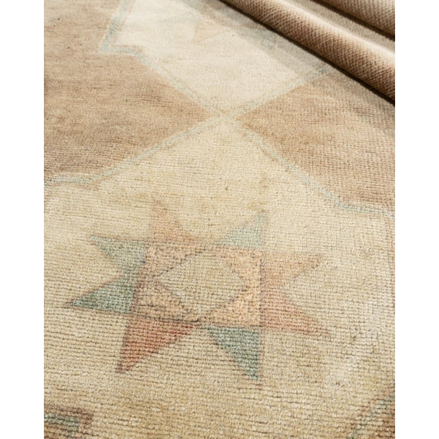 Textile Vintage Circa 1940 Turkish Oushak Area Rug 5ft 1in X 9ft 5in For Sale - Image 7 of 10