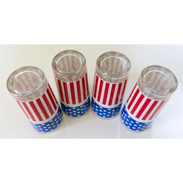 1970s Stars and Stripes Glass Tumblers - Set of 4 For Sale - Image 4 of 9