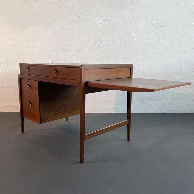 1950s Mid-Century Modern Extension Desk by John Van Koert for Drexel Counterpoint For Sale In New York - Image 6 of 12