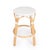 Spritely Home Accent Furniture Tobias 24 in. Seat Height Round Rattan Backless Counter Stool, Glossy White/ Natural Rattan Frame For Sale - Image 4 of 8