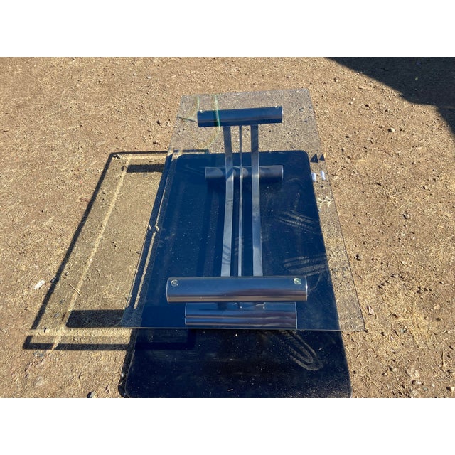 1980s Vintage Art Deco Tubular Glass Coffee Table Romeo Rega Style For Sale - Image 5 of 13