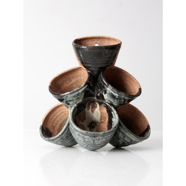 Vintage Studio Pottery Tiered Planter Vase For Sale - Image 11 of 11