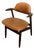 Mid-Century Cognac Leatherette Cowhorn Dining Chair by Tijsseling for Hulmefa, Netherlands, 1970s For Sale