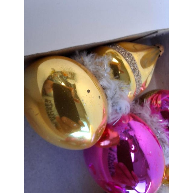 Gold Vintage Czechoslovak Glass Christmas Ornaments, 1960, Set of 6 For Sale - Image 8 of 17