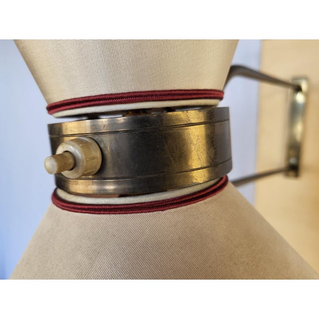 1950s Vintage 1950s Large Brass Wall Sconce by Diabolo For Sale - Image 5 of 7