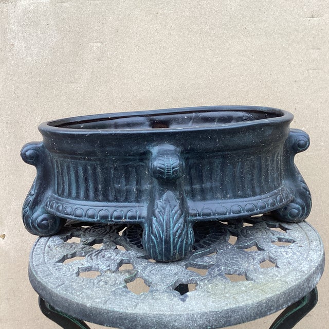 Vintage Ceramic Footed Jardiniere/Planter Neoclassical Design For Sale - Image 11 of 12