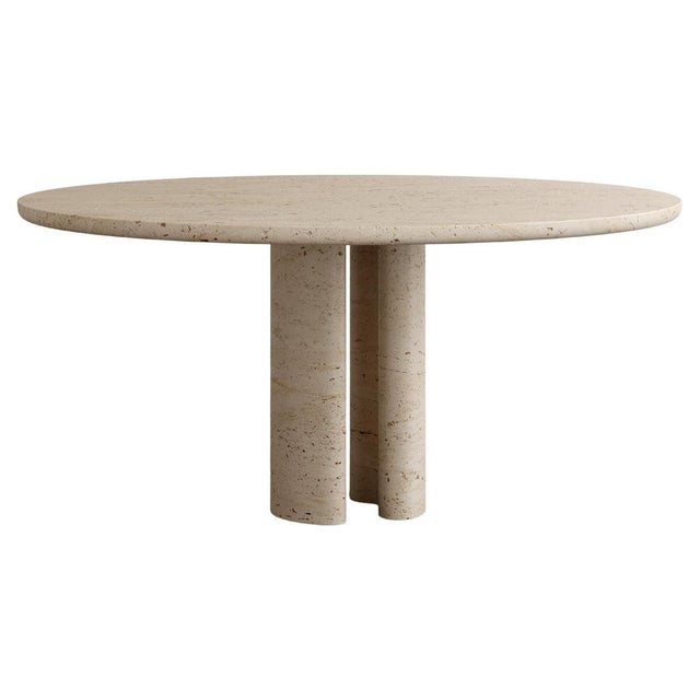 Stone Roman Dining Table III in Roman Travertine by Paloma Editions For Sale - Image 7 of 7