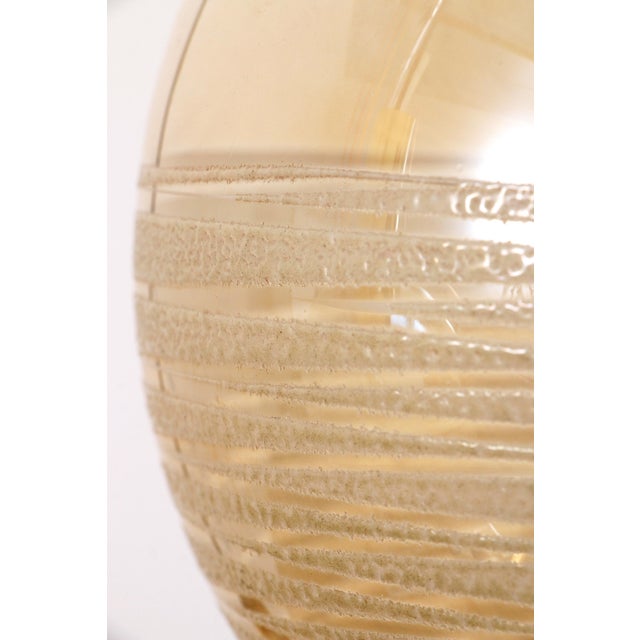 Glass Vintage Hanging Lamps in Amber Glass from Glashütte Limburg, 1960s, Set of 3 For Sale - Image 7 of 12