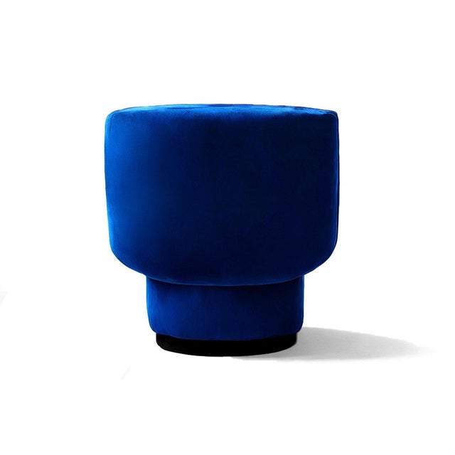 Caos Accent Chair in Blue Velvet from Moanne For Sale - Image 4 of 5