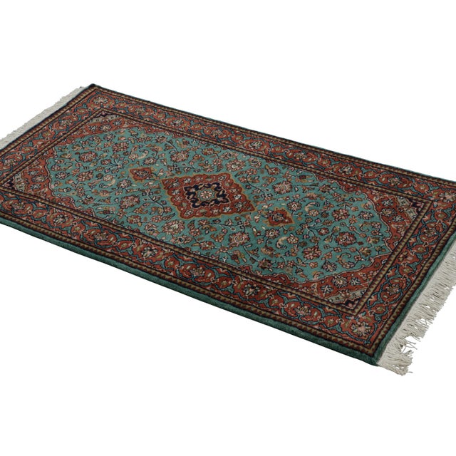 2010s Rug & Kilim’s Kashan Style Runner Rug in Red and Blue With Geometric Patterns For Sale - Image 5 of 7