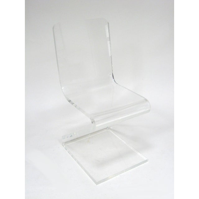 Hollywood Regency 1970s Lucite Z Chair For Sale - Image 3 of 9