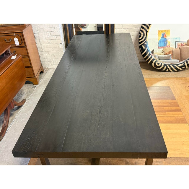 Restoration Hardware Julie Lawrence for Restoration Hardware T-Brace Rectangular Extension Dining Table For Sale - Image 4 of 10