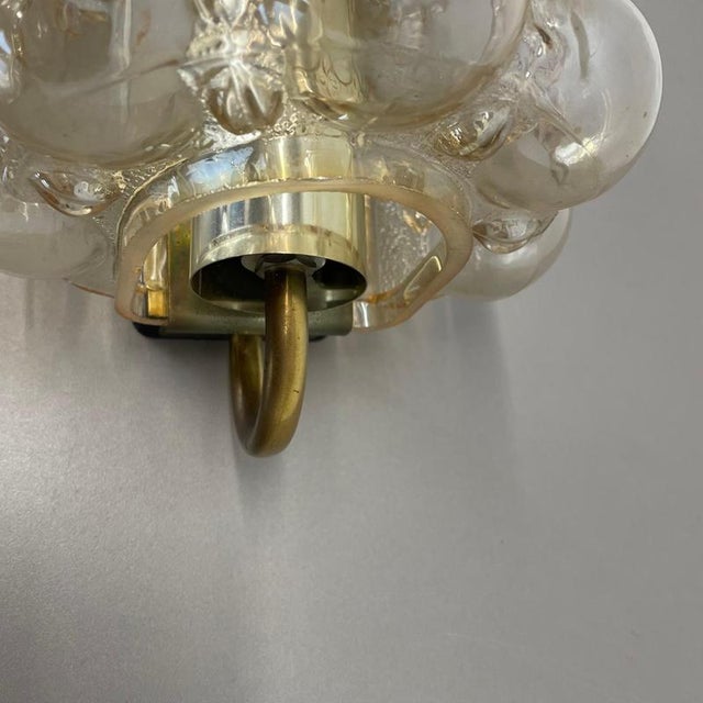 Yellow Vintage Amber Glass Wall Light by Helena Tynell for Glashütte Limburg, 1970s For Sale - Image 8 of 18