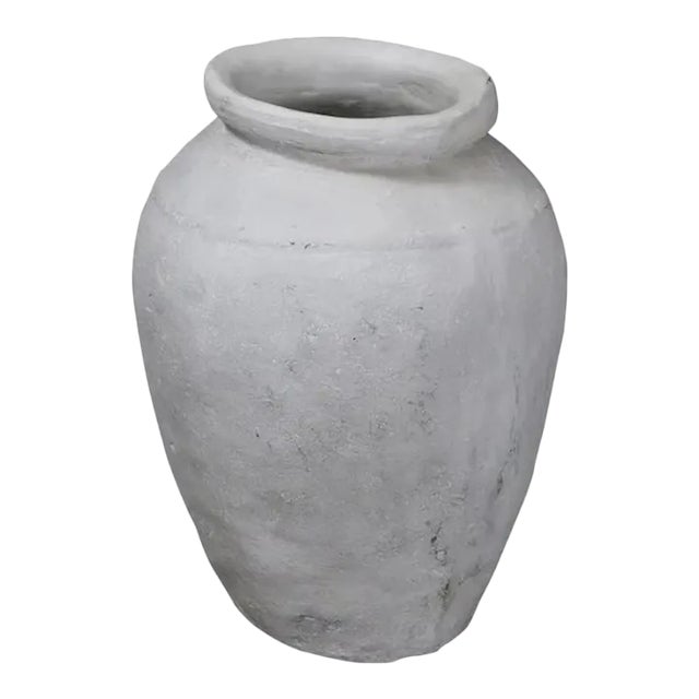 Contemporary Large White Pot-Vase For Sale