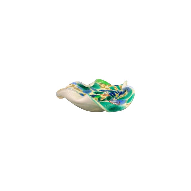 Green Art Glass Murano Bowl For Sale - Image 8 of 8