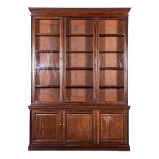 Antique English Triple Glazed Bookcase in Mahogany, 1870 For Sale