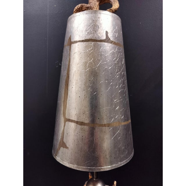 Wood Contemporary Psotmodern Gold and Silver Leaf Table Lamp by Lucas McKearn For Sale - Image 7 of 9