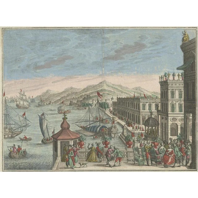 Outdoor Banquet Near Port, 1750, Paper For Sale