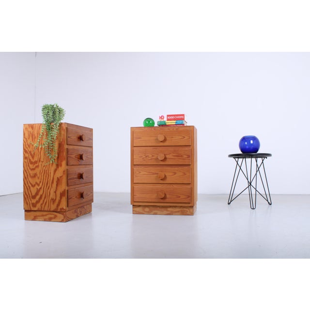 1970s Vintage Pinewood Chest of Drawers, 1970s, Set of 2 For Sale - Image 5 of 13